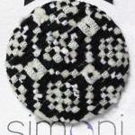 Black And White Hand-woven Brooch