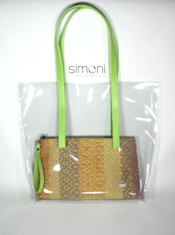 I Love Colours Plastic Bag With Woven Purse