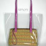 I Love Colours Plastic Bag With Woven Purse
